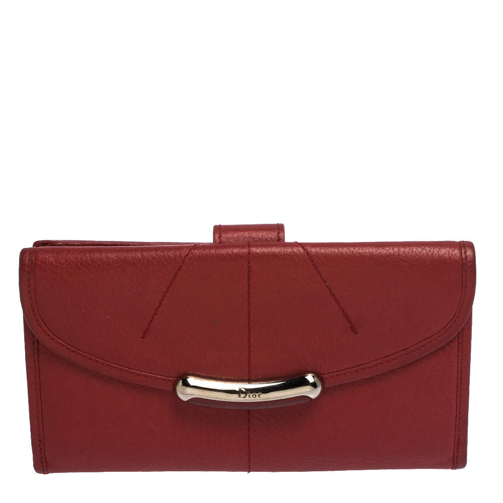 Dior Red Leather Continental Wallet Dior | The Luxury Closet