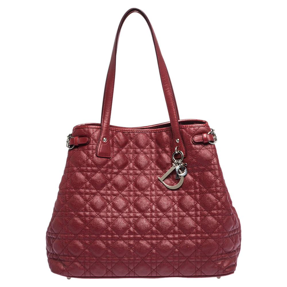 Pre Owned حقيبة ديور باناريا شوبر كانفاس وجلد وردية متوسطة