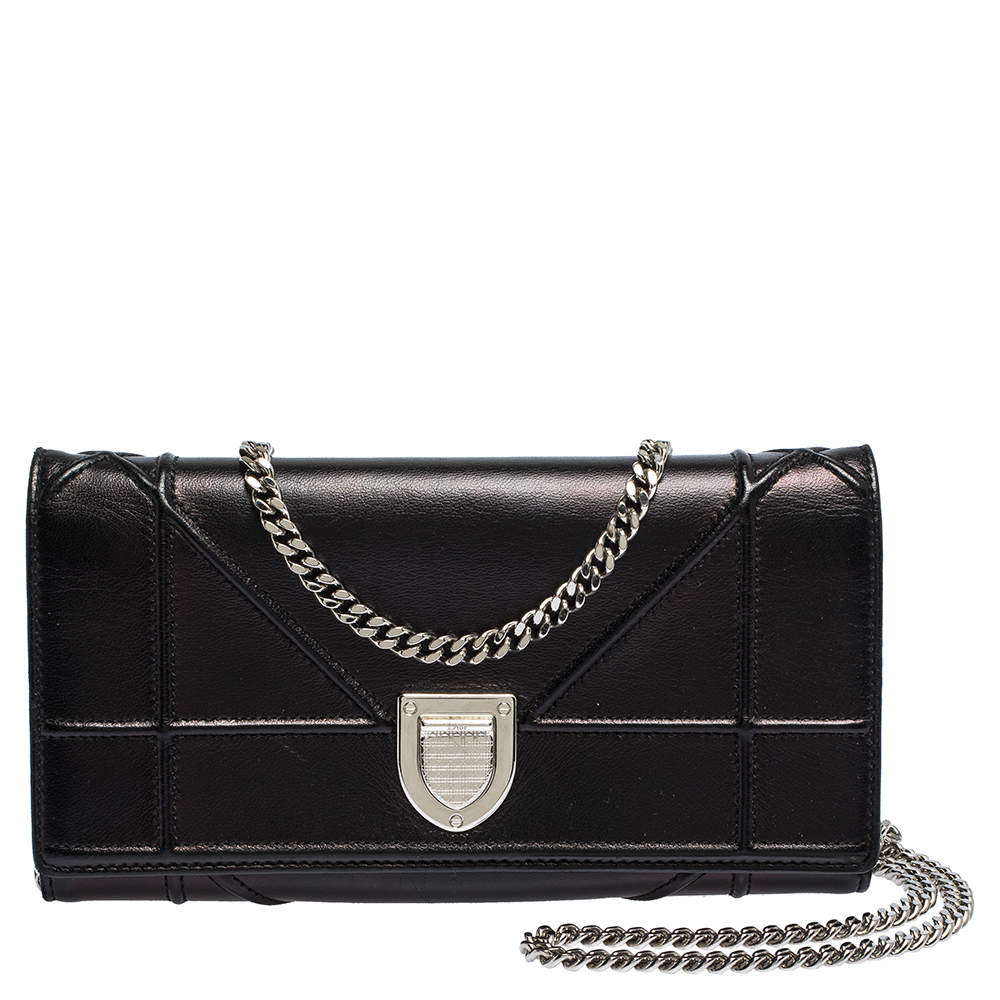 Dior Black Leather Diorama Wallet on chain Dior | TLC