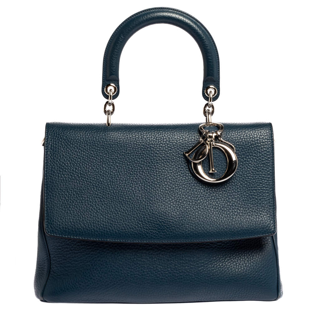 Dior Navy Blue Leather Large Be Dior Flap Top Handle Bag Dior | TLC