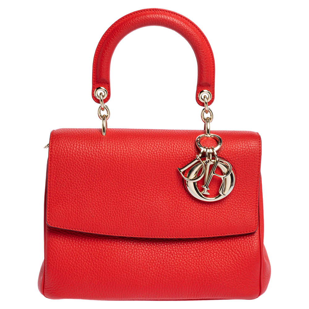 Pre Owned Dior Red Leather Small Be Dior Flap Bag