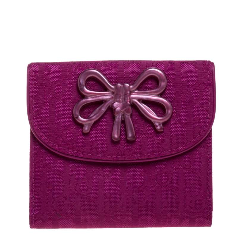 مملوكة مسبقًا Dior Purple Oblique Nylon and Leather Wallet