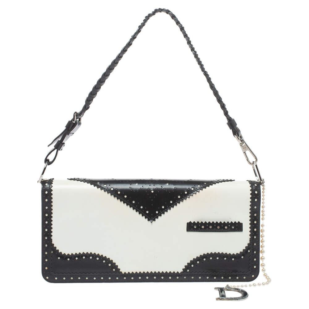Dior Tri Color Patent Leather and Satin D’Trick Wingtip Baguette Bag
