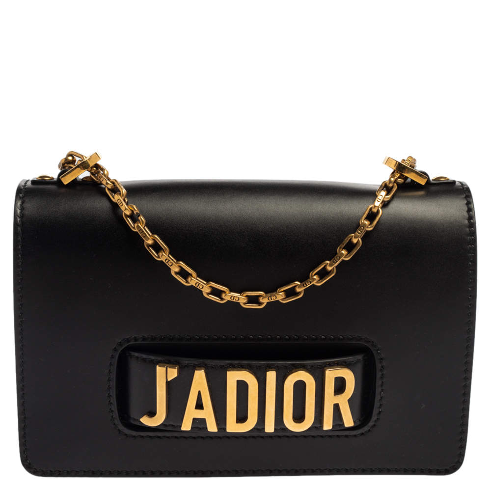 Dior Black Leather J’adior Flap Shoulder Bag                