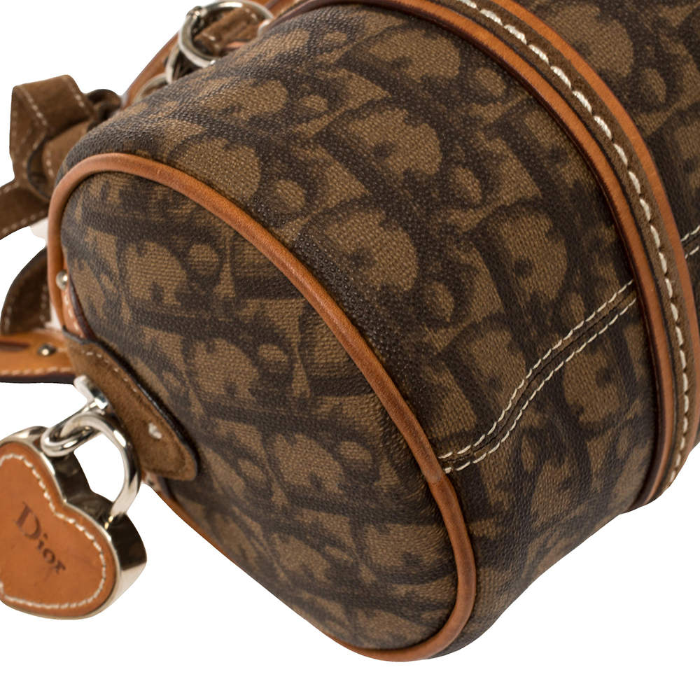 CHRISTIAN DIOR BROWN MONOGRAM ROMANTIQUE BARREL BAG – RDB