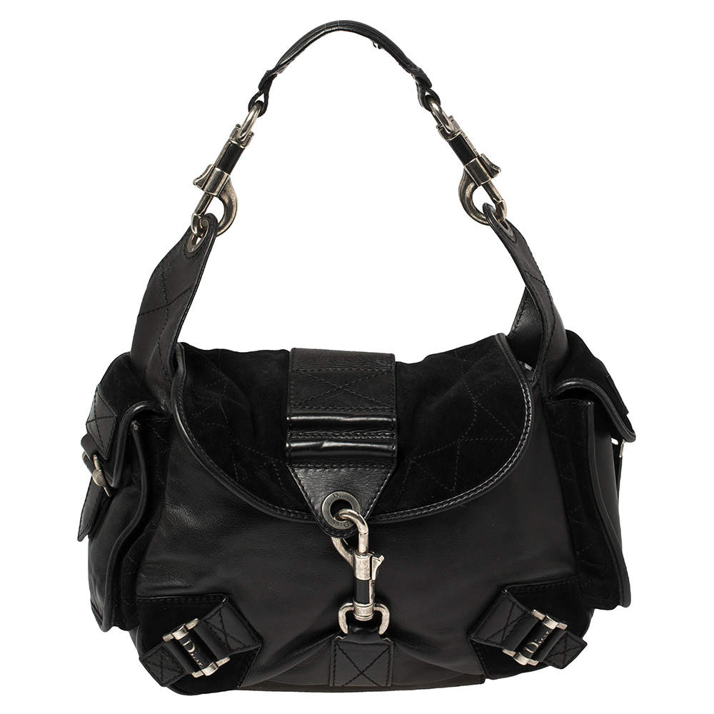 Dior Black Leather and Suede Rebelle Hobo Dior | The Luxury Closet