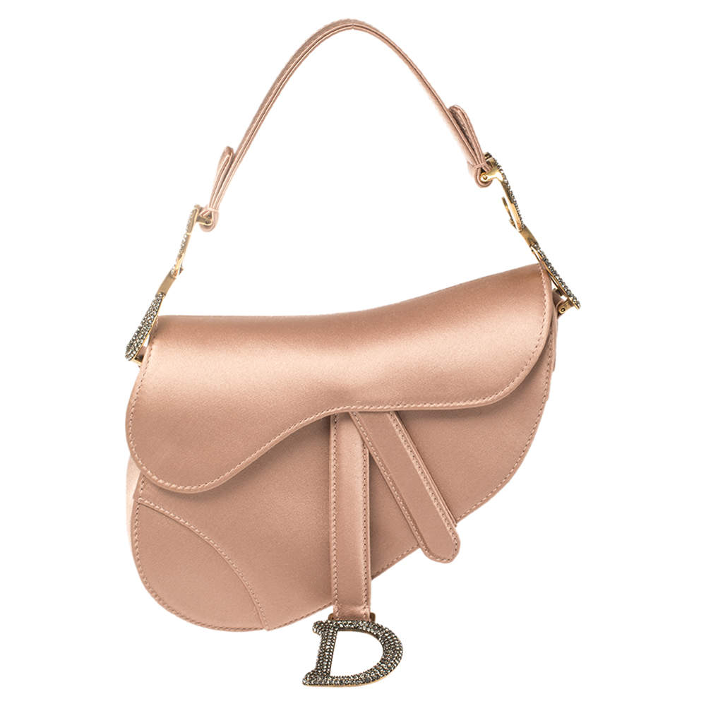 Mini Saddle Bag with Strap Dior Gray Grained Calfskin  DIOR SG