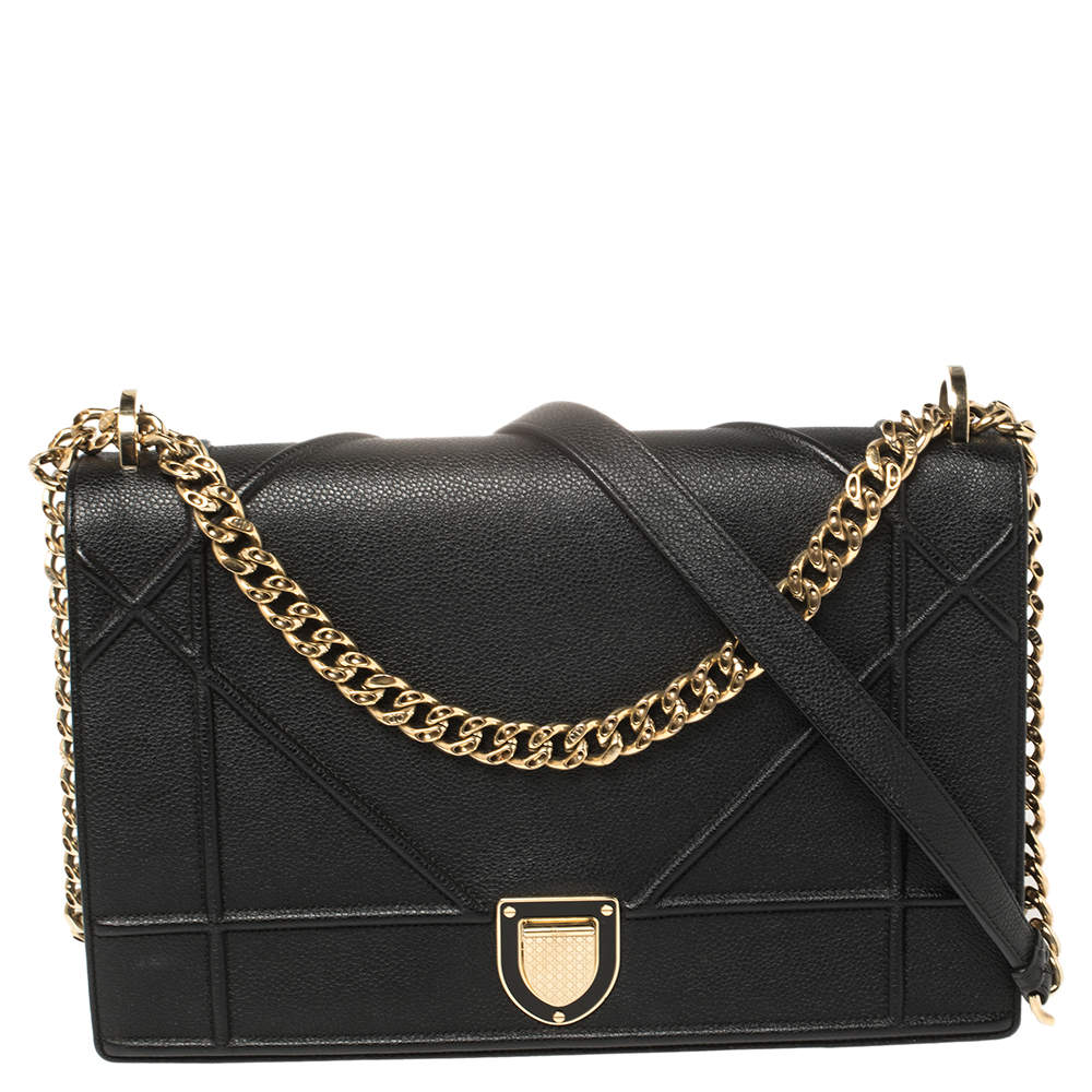 Dior Black Leather Large Diorama Flap Shoulder bag Dior | The Luxury Closet