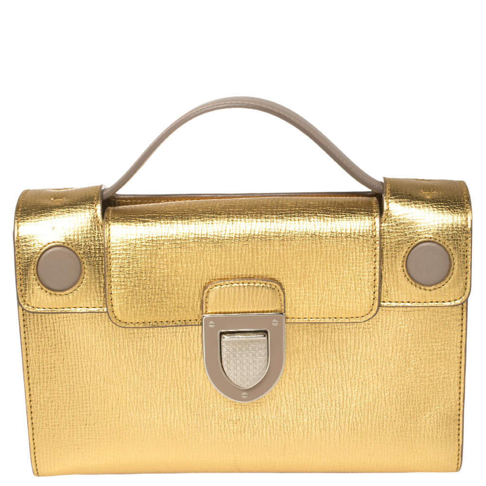 Dior Gold Leather Diorever Clutch Dior | The Luxury Closet