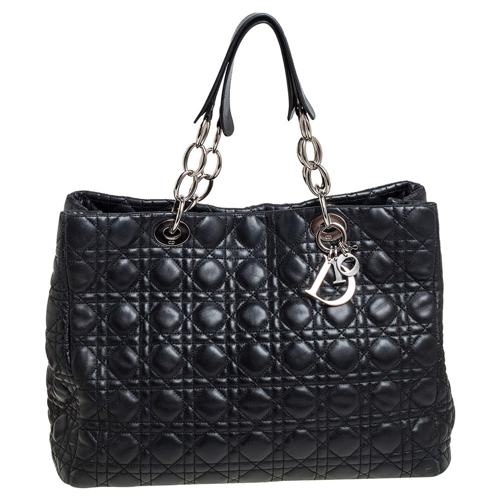 Dior Black Cannage Leather Soft Lady Dior Shopper Tote Dior | The ...