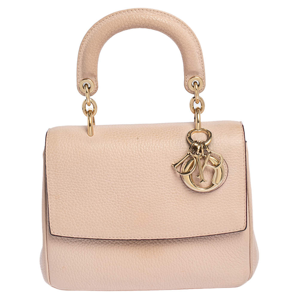 Pre Owned Dior Pink Leather Mini Be Dior Top Handle Bag