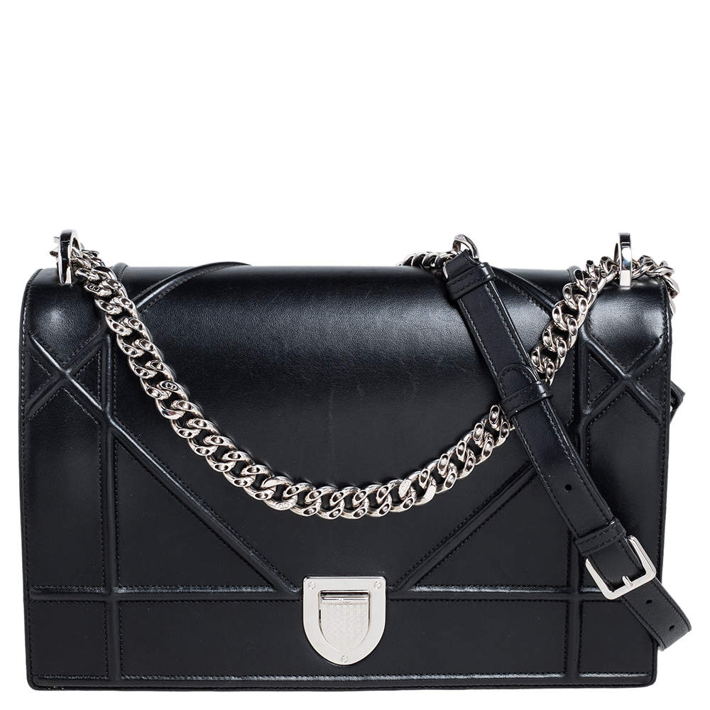 Dior Black Leather Large Diorama Flap Shoulder bag Dior | The Luxury Closet