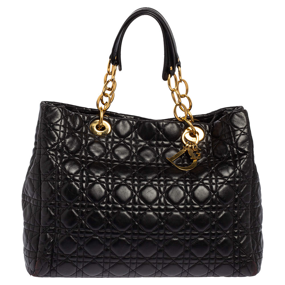 Dior Black Cannage Leather Soft Lady Dior Shopper Tote Dior | The ...