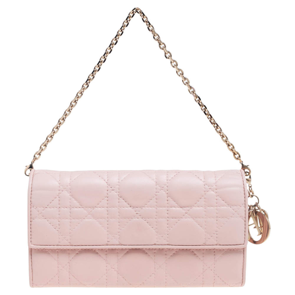 Dior Lady Dior Cannage Wallet On Chain (SHG-X40n0J) – LuxeDH