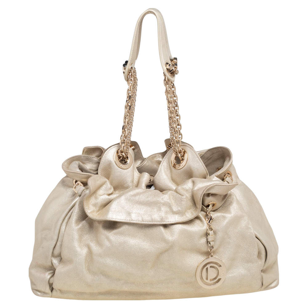 Pre Owned Dior Gold Leather Le Trente Hobo