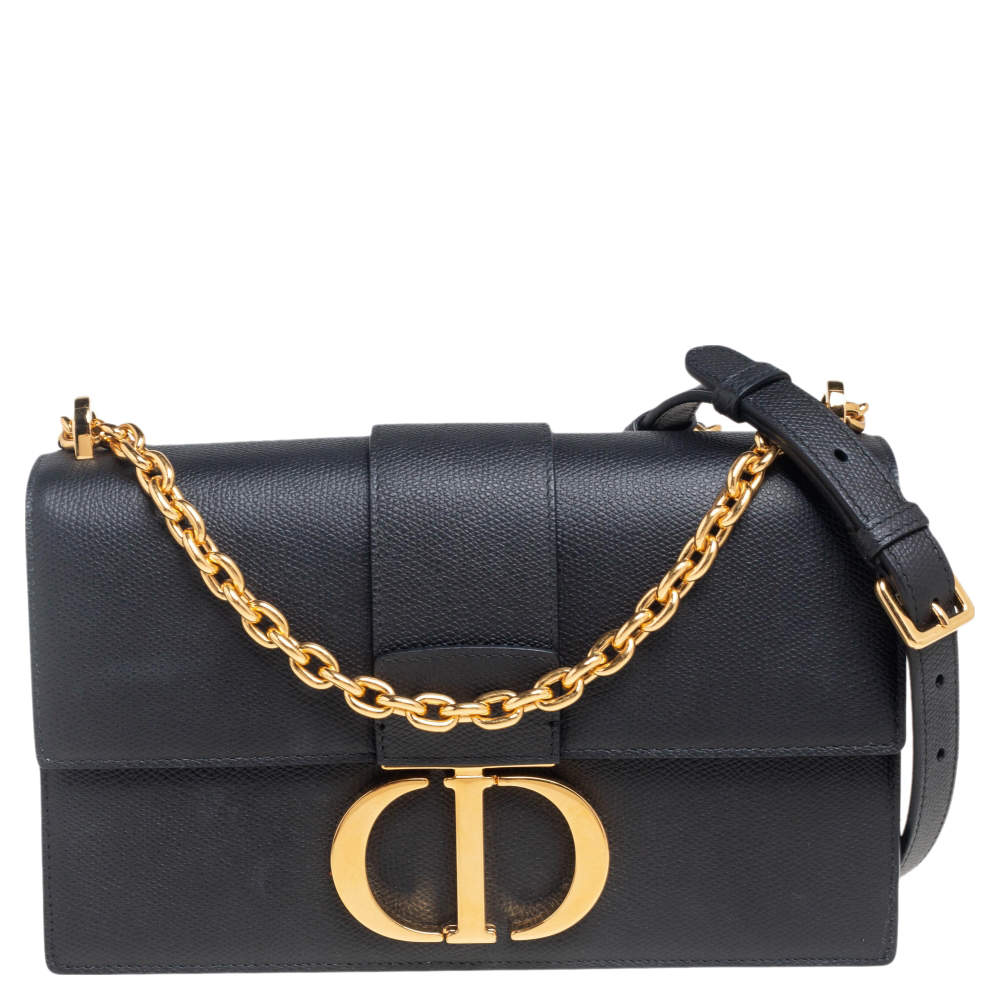 Dior Black Leather 30 Montaigne Shoulder Bag Dior The Luxury Closet