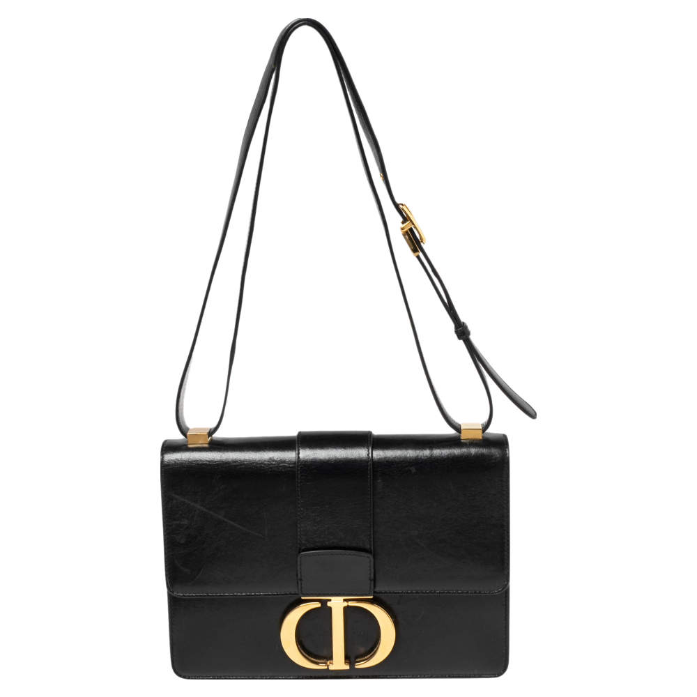 Dior Black Leather 30 Montaigne Shoulder Bag Dior The Luxury Closet