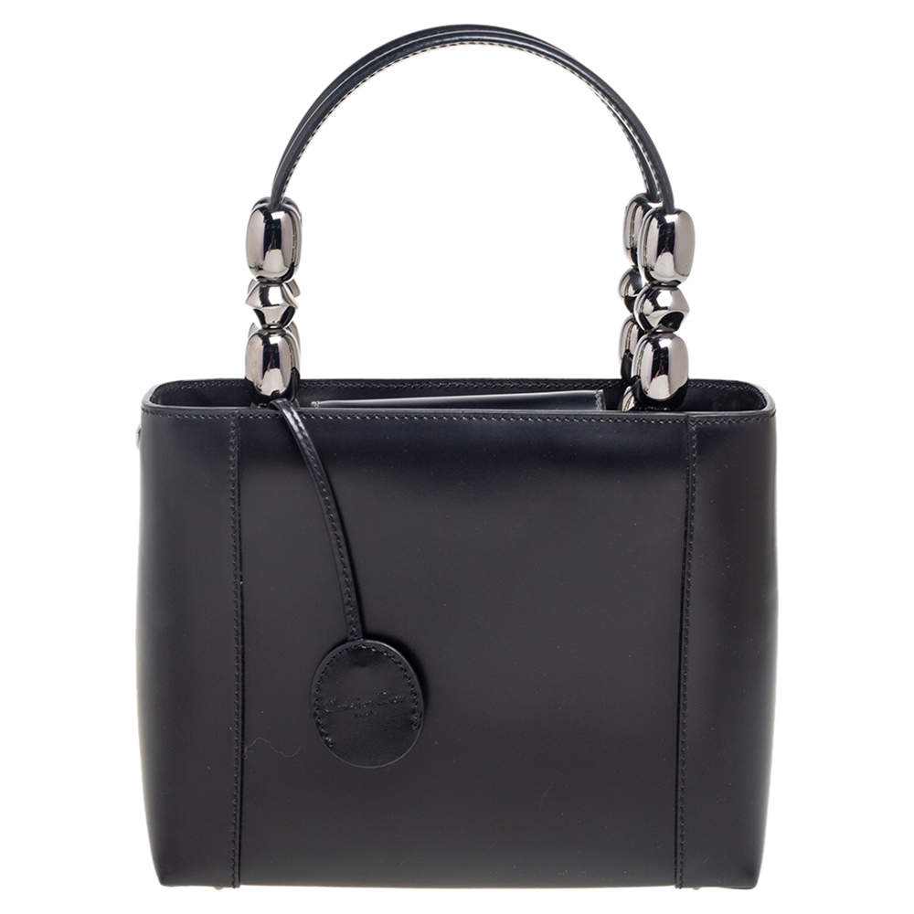 Pre Owned Dior Black Leather Malice Tote