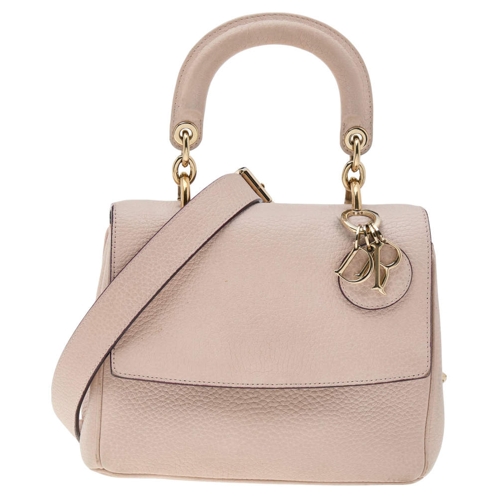 Pre Owned Dior Beige Leather Mini Be Dior Flap Bag