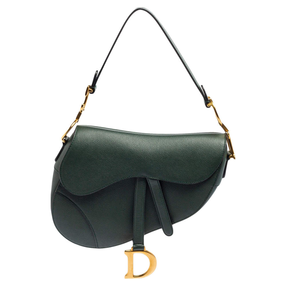 Dior Green Leather Saddle Bag