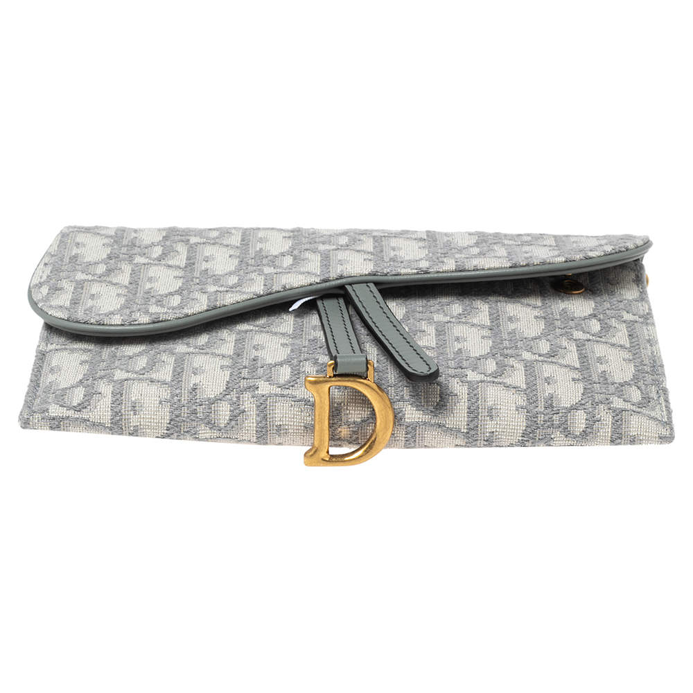 DIOR MEN Oblique Jacquard Leather Wallet - Grey Wallets, Accessories -  DIORM27325