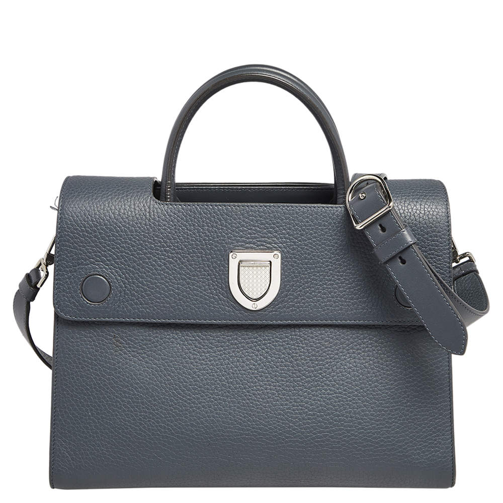 Pre Owned Dior Grey Leather Medium Diorever Tote