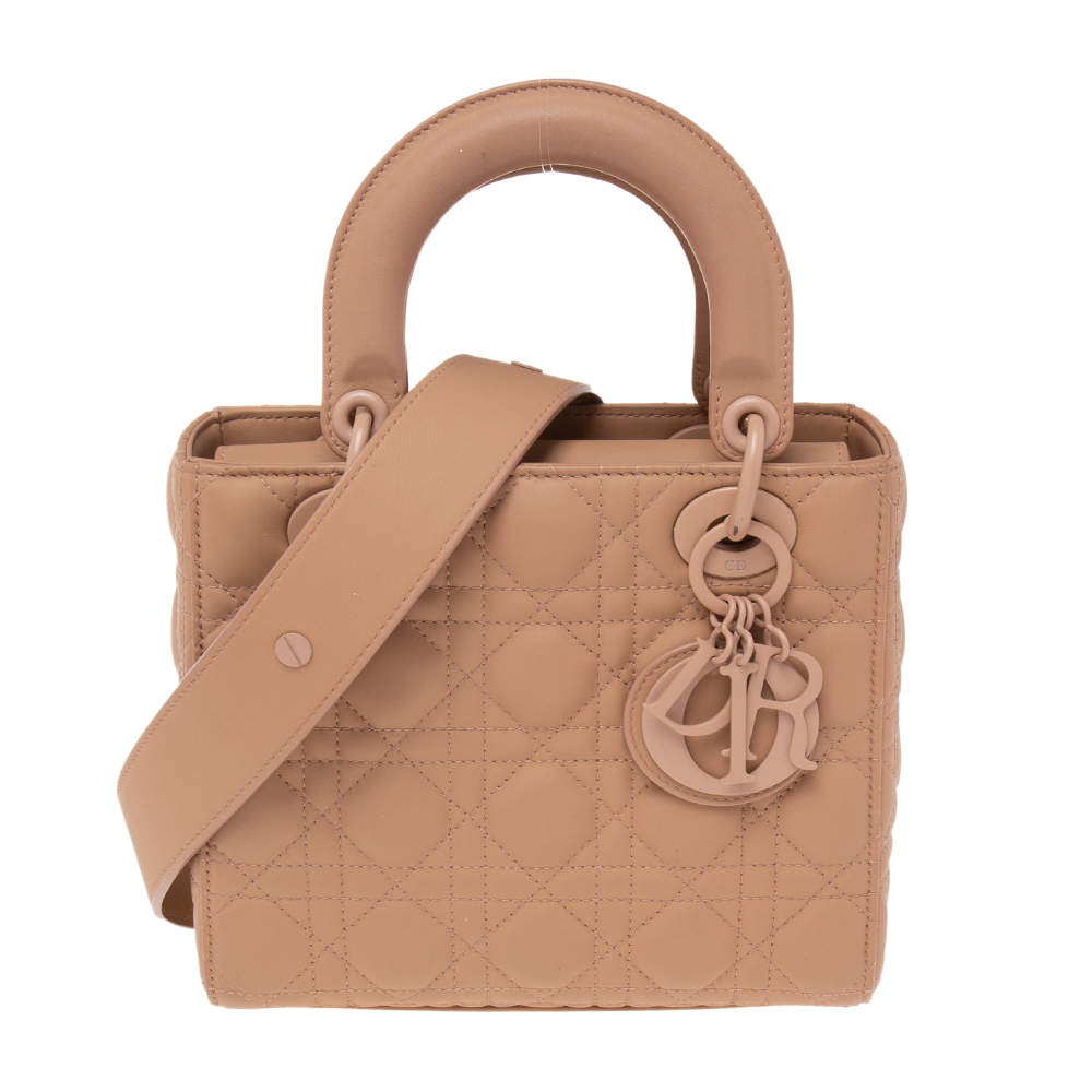 Dior Blush Ultramatte Cannage Leather Small My Lady Dior Tote Dior