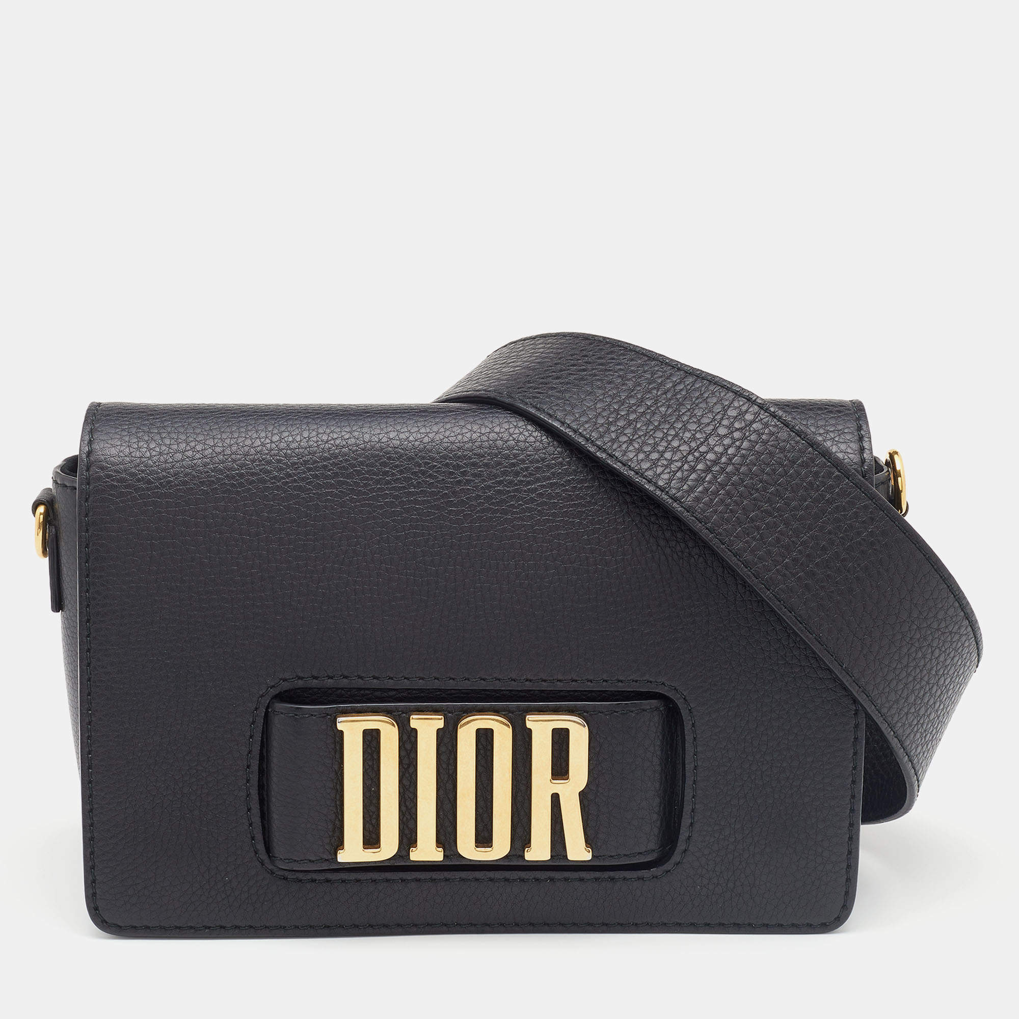 Pre Owned Dior Black Leather Dio(r)evolution Flap Shoulder Bag