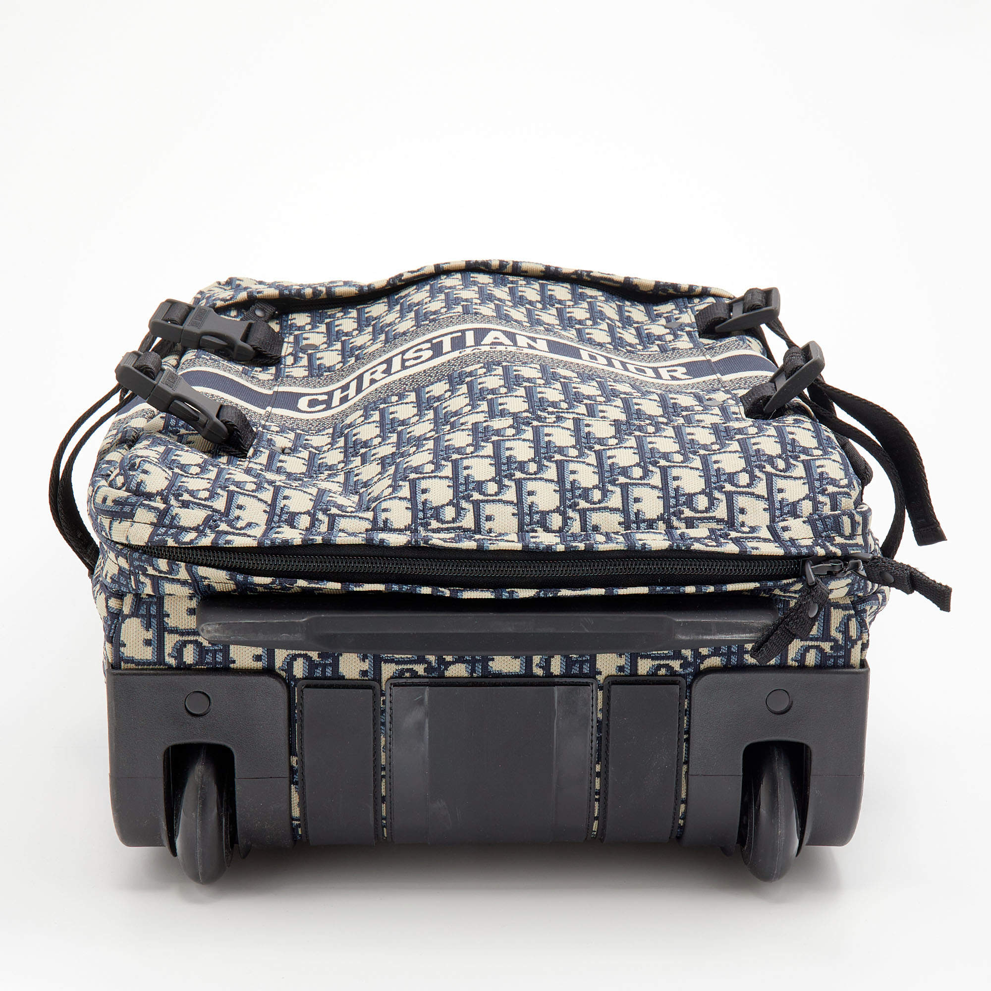 Small DiorTravel Suitcase Blue Dior Oblique Technical Jacquard