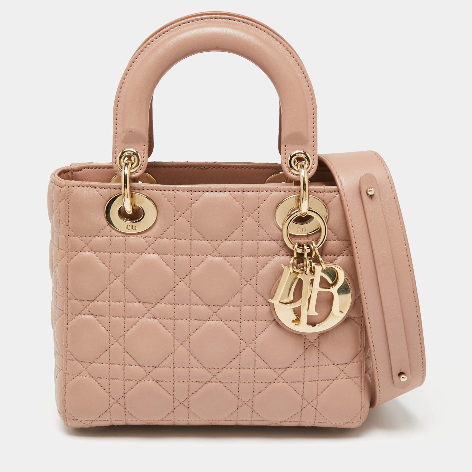 Small Lady Dior My ABCDior Bag Powder Beige Cannage Lambskin