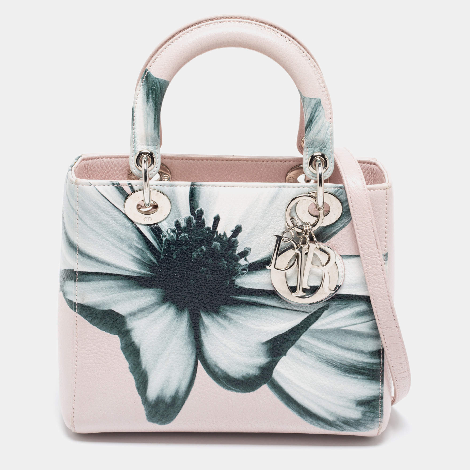 Dior Pink Leather Medium Lady Dior Tote