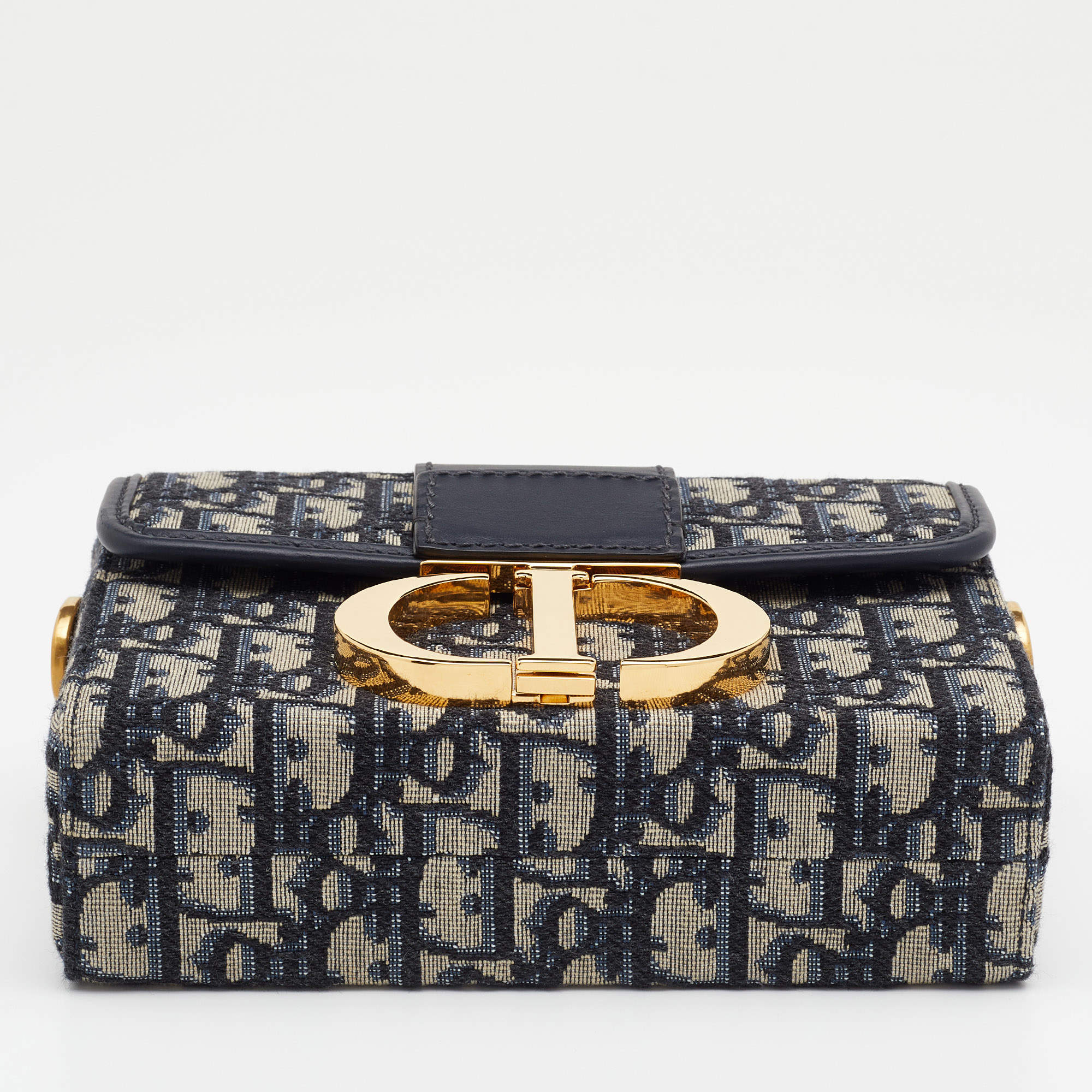 Christian Dior 30 Montaigne Box Bag Oblique Canvas Blue 549481