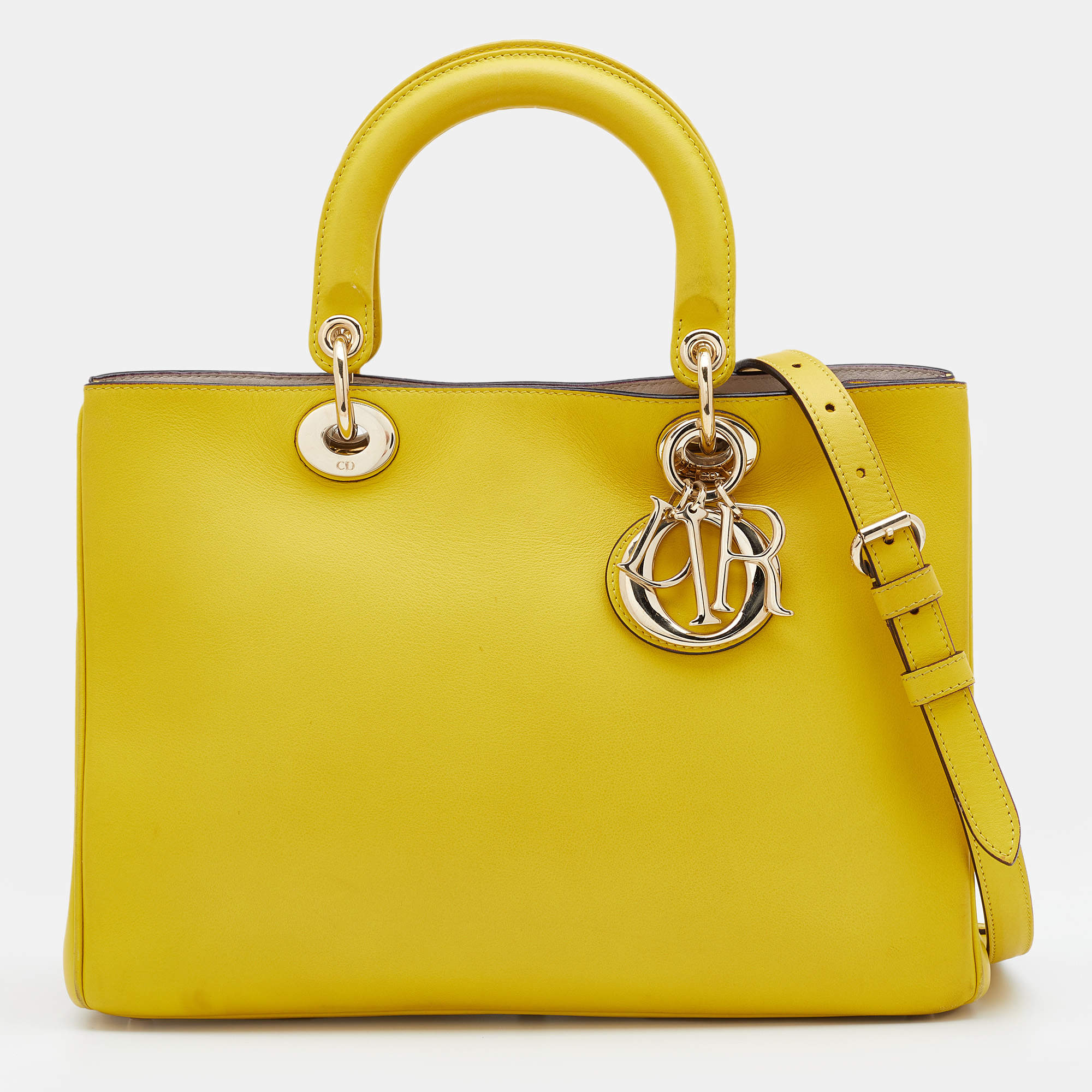 Dior Yellow Leather Medium Diorissimo Shopper Tote Dior | The Luxury Closet
