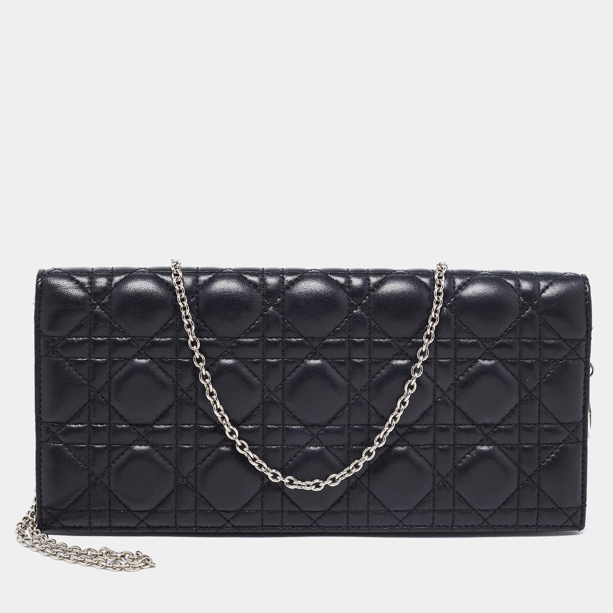 Dior Black Quilted Leather Lady Dior Clutch Dior | The Luxury Closet