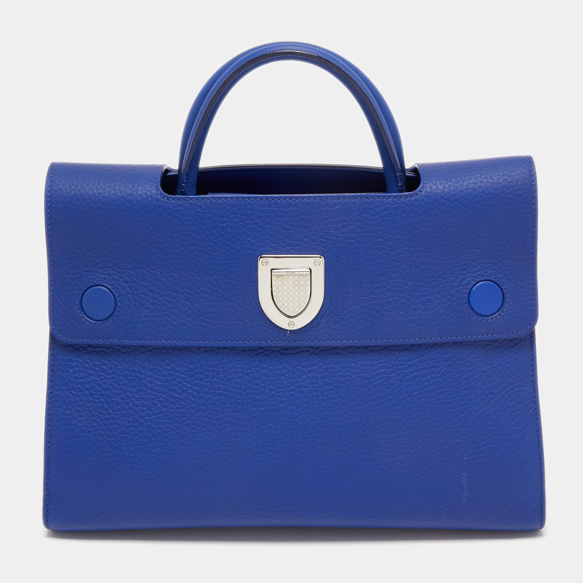Pre Owned Dior Blue Leather Medium Diorever Tote