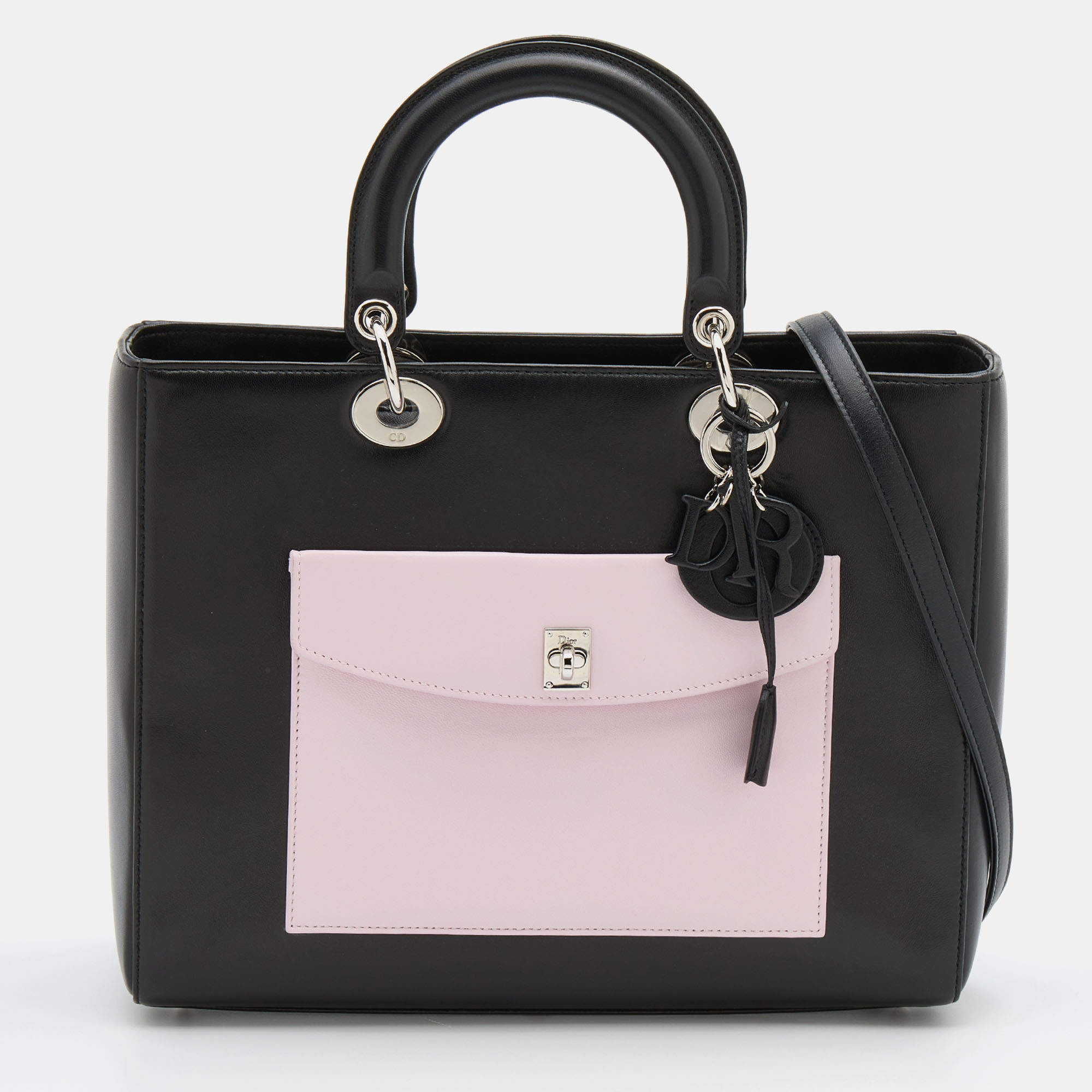 Dior Multicolor Leather Large Lady Dior Pocket Tote