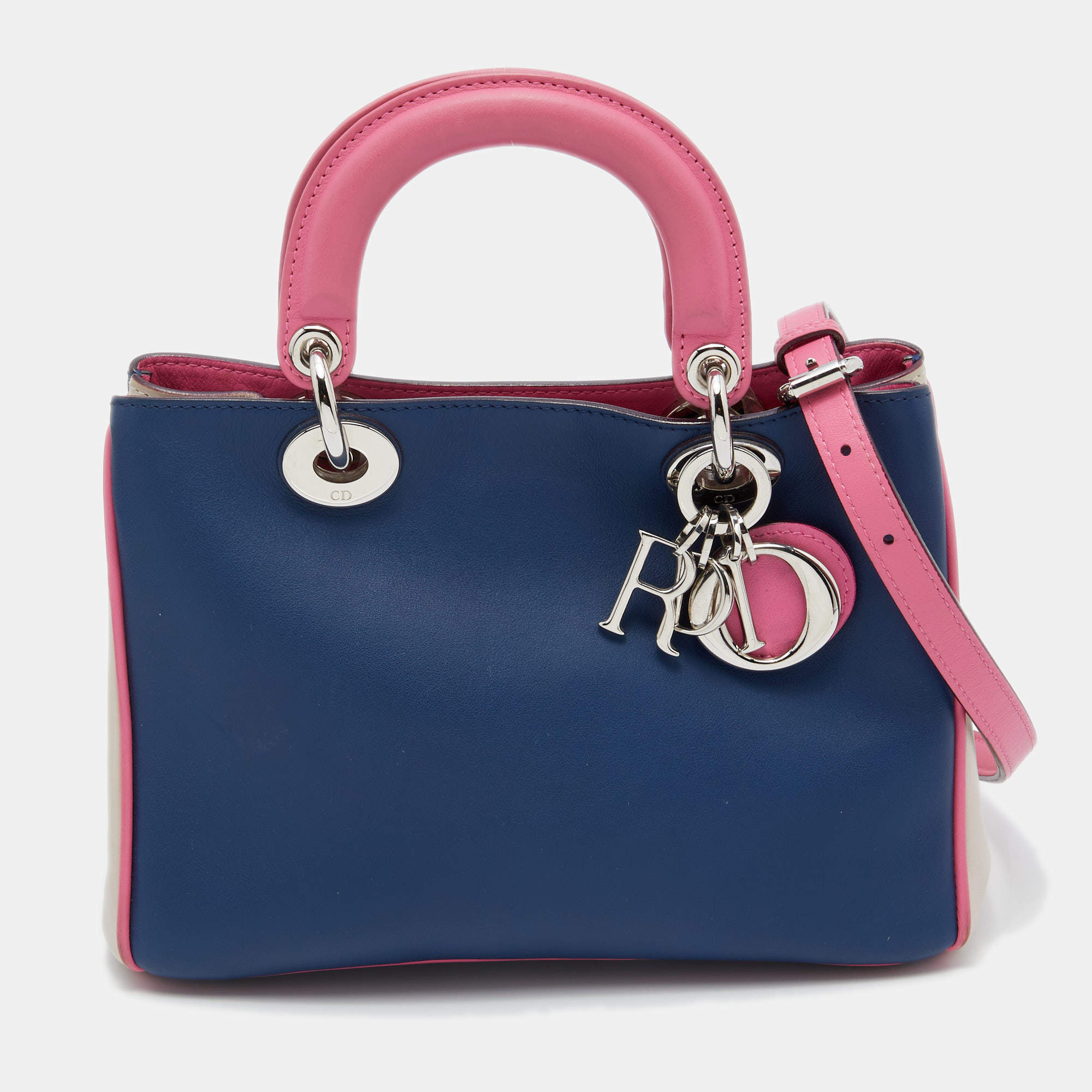 Pre Owned Dior Tricolor Leather Mini Diorissimo Bag