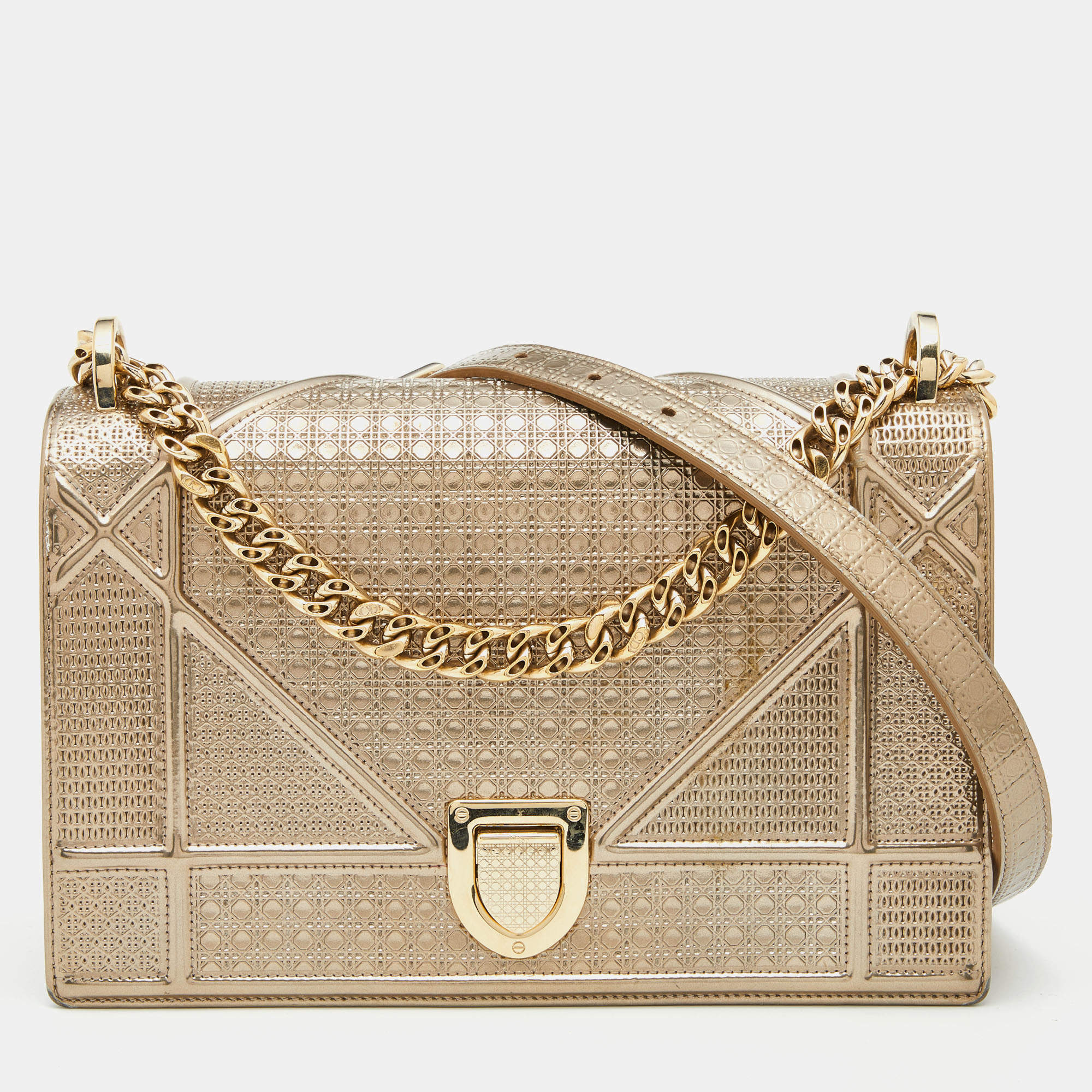 Dior Metallic Gold Micro Cannage Leather Mini Diorama Chain Shoulder Bag  Dior | The Luxury Closet