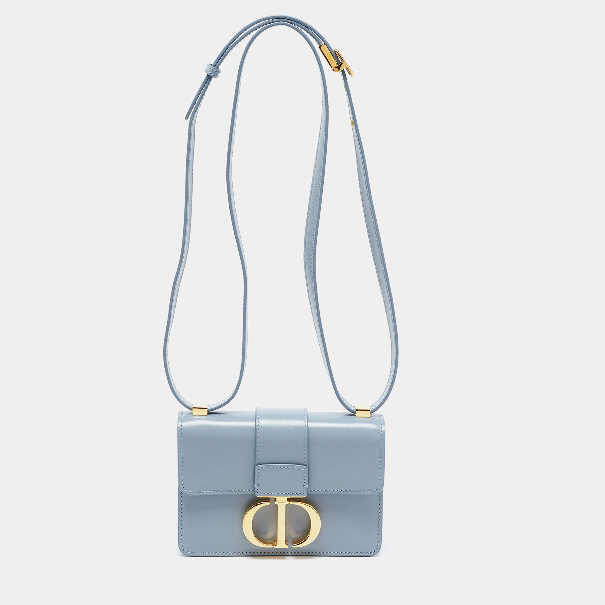 Dior Light Blue Leather Micro 30 Montaigne Crossbody Bag