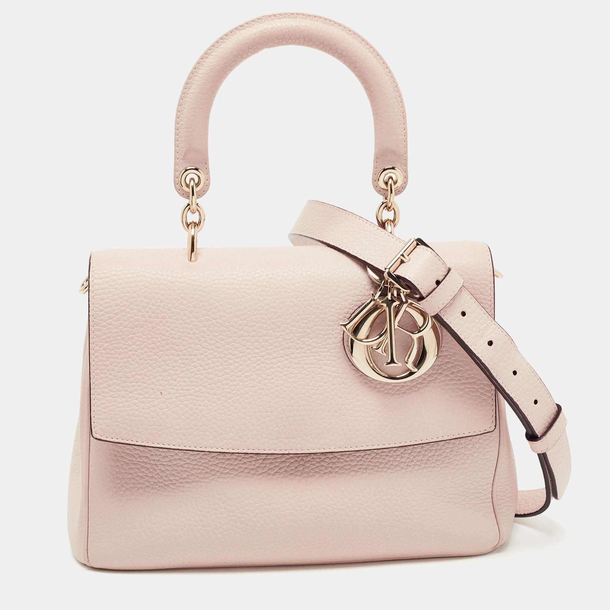 Pre Owned Dior Beige Leather Small Be Dior Flap Top Handle Bag