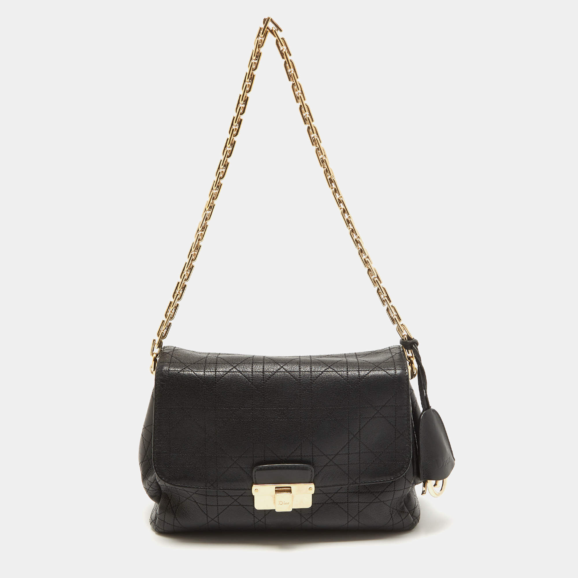 Dior Black Cannage Leather Miss Dior Shoulder Bag