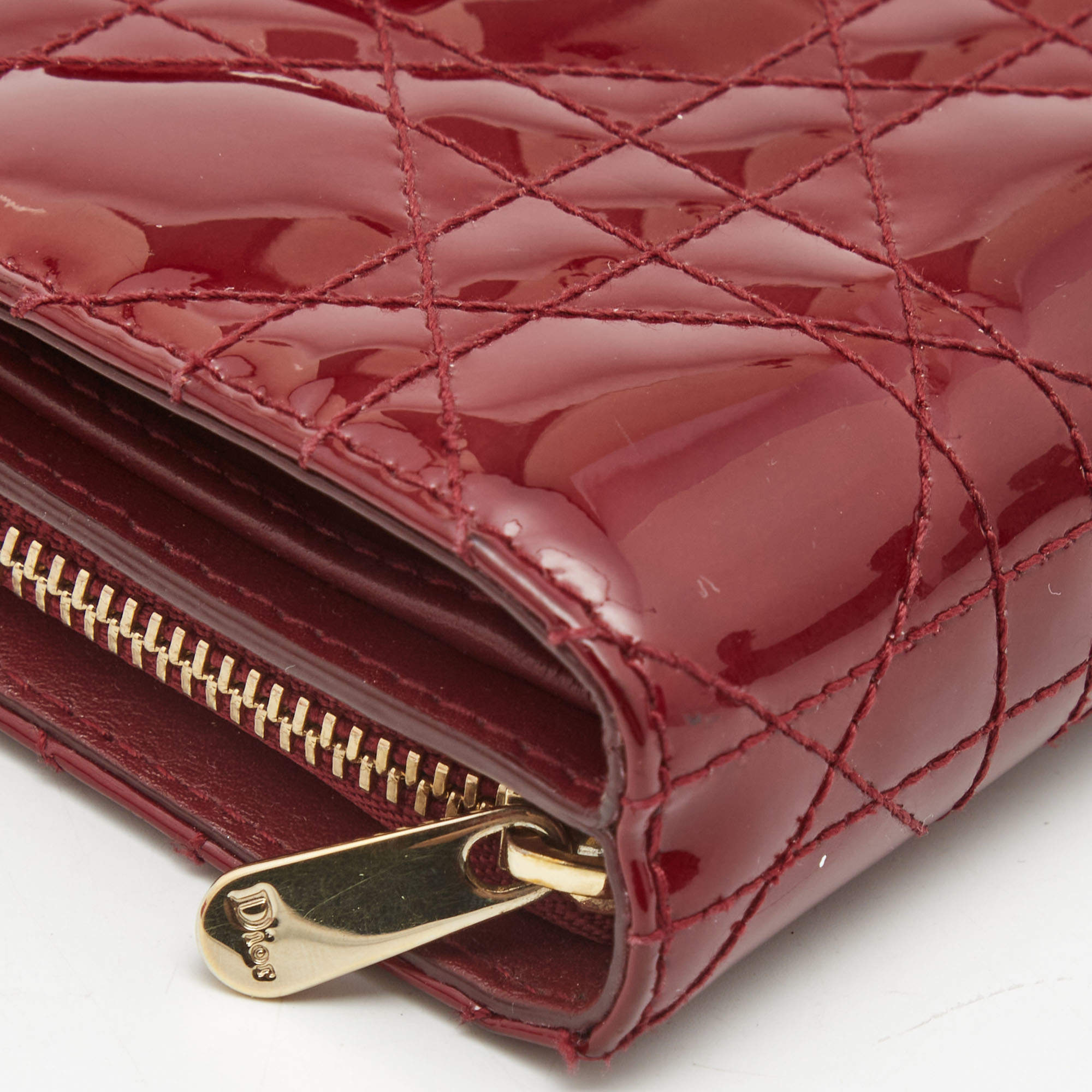 Lady dior patent leather wallet Dior Red in Patent leather - 35643452
