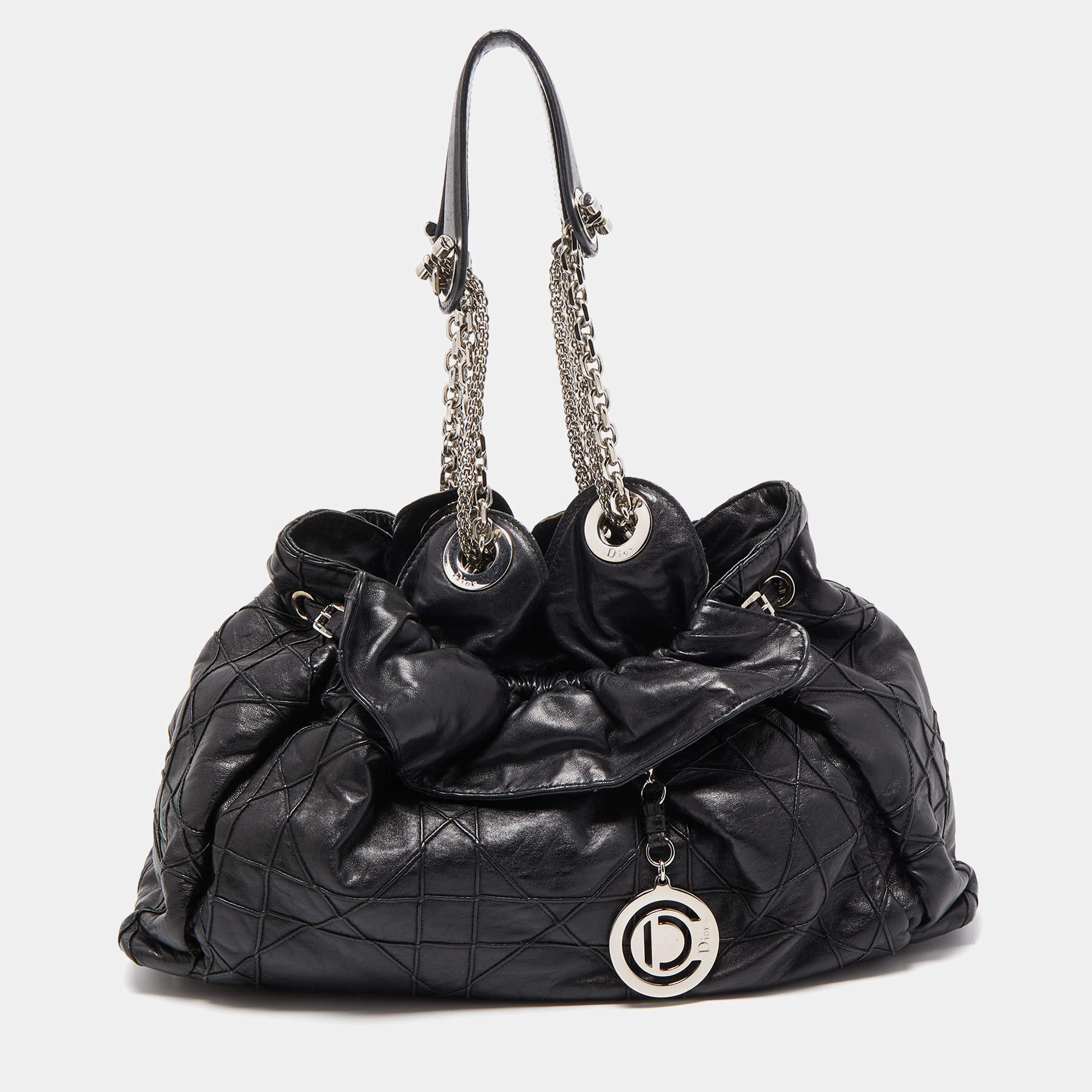 Dior Black Cannage Leather Le Trente Hobo Dior | The Luxury Closet