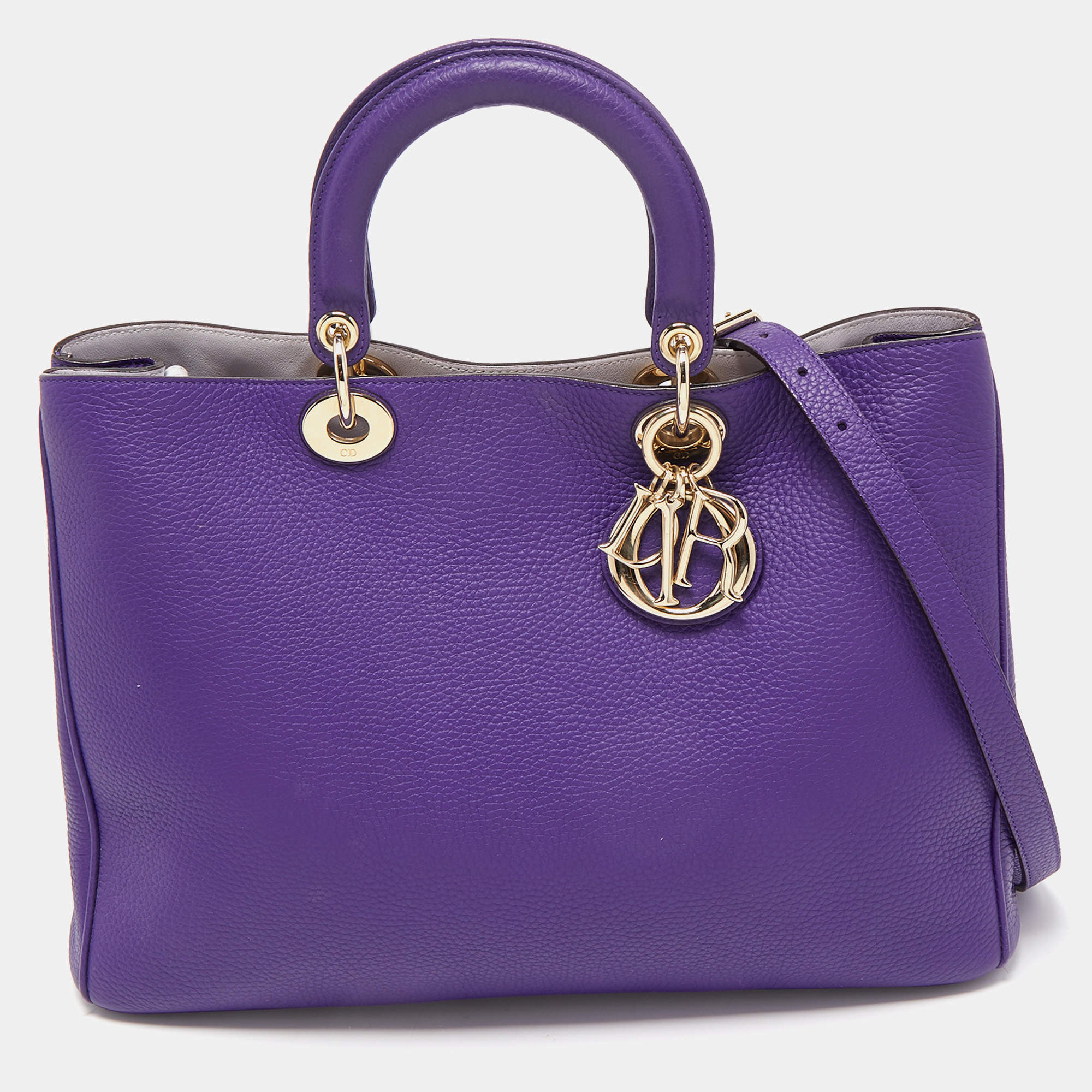 Dior Violet Leather Large Diorissimo Shopper Tote Dior | The Luxury Closet