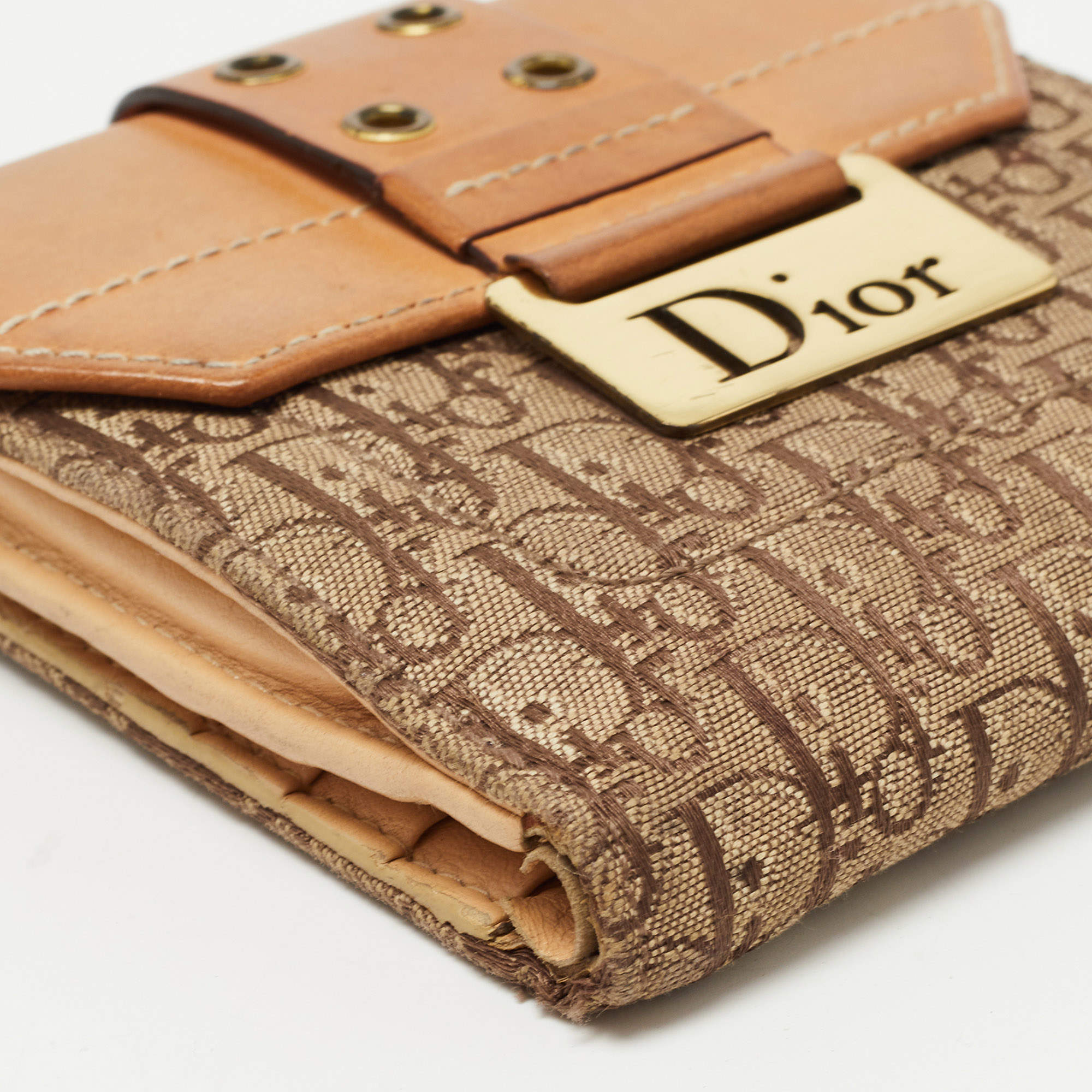 Dior Wallet Beige and Black Dior Oblique Jacquard in Canvas/Leather with  Ruthenium-tone - US