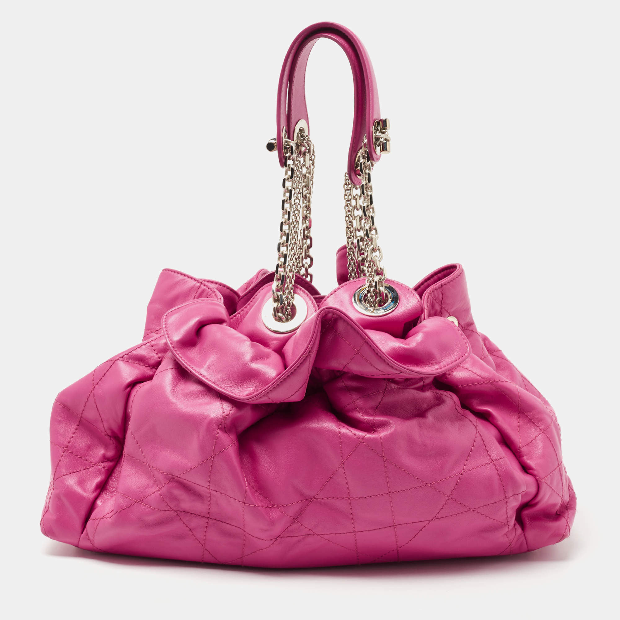 Pre Owned Dior Pink Cannage Leather Le Trente Hobo