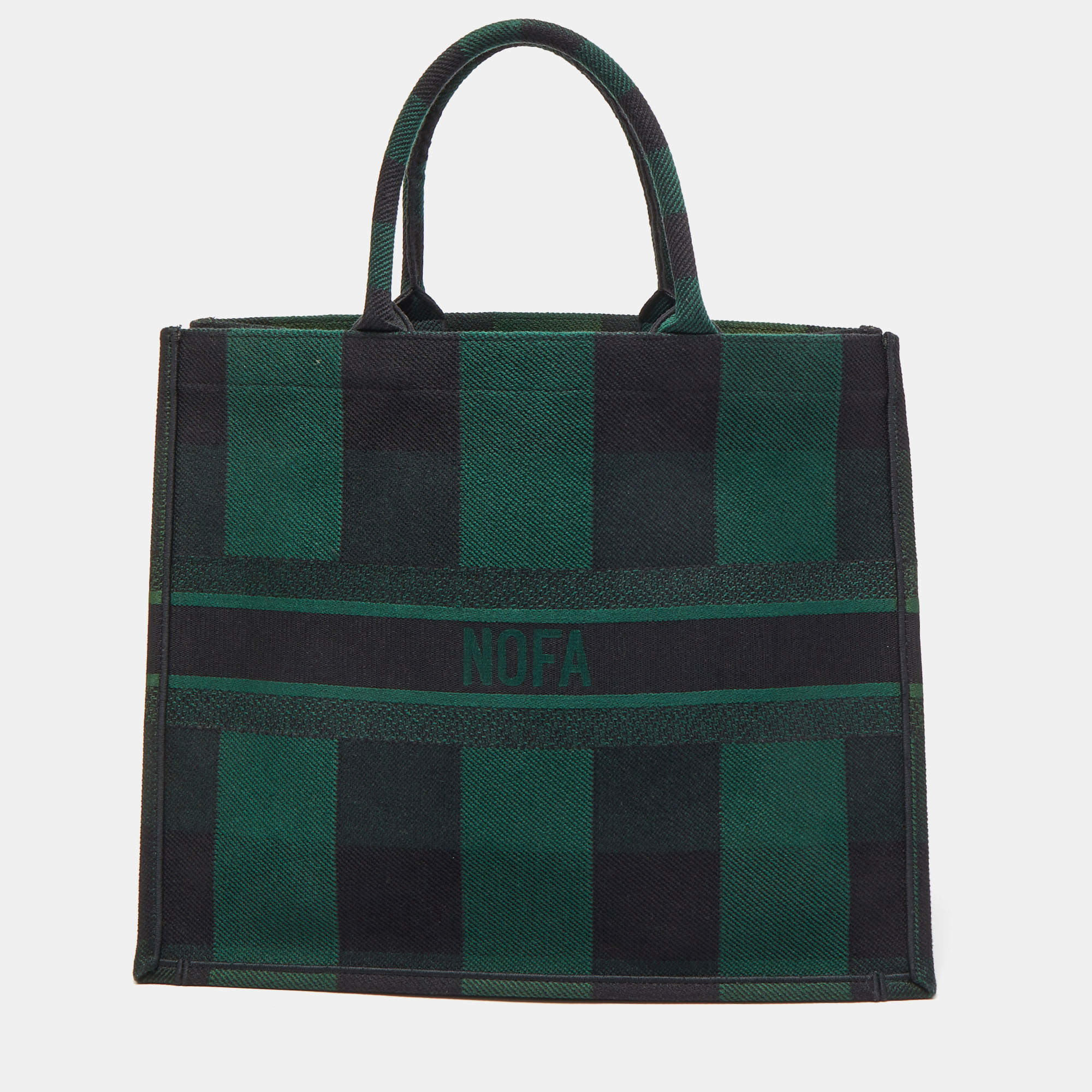 Christian dior checkered tote bag best sale