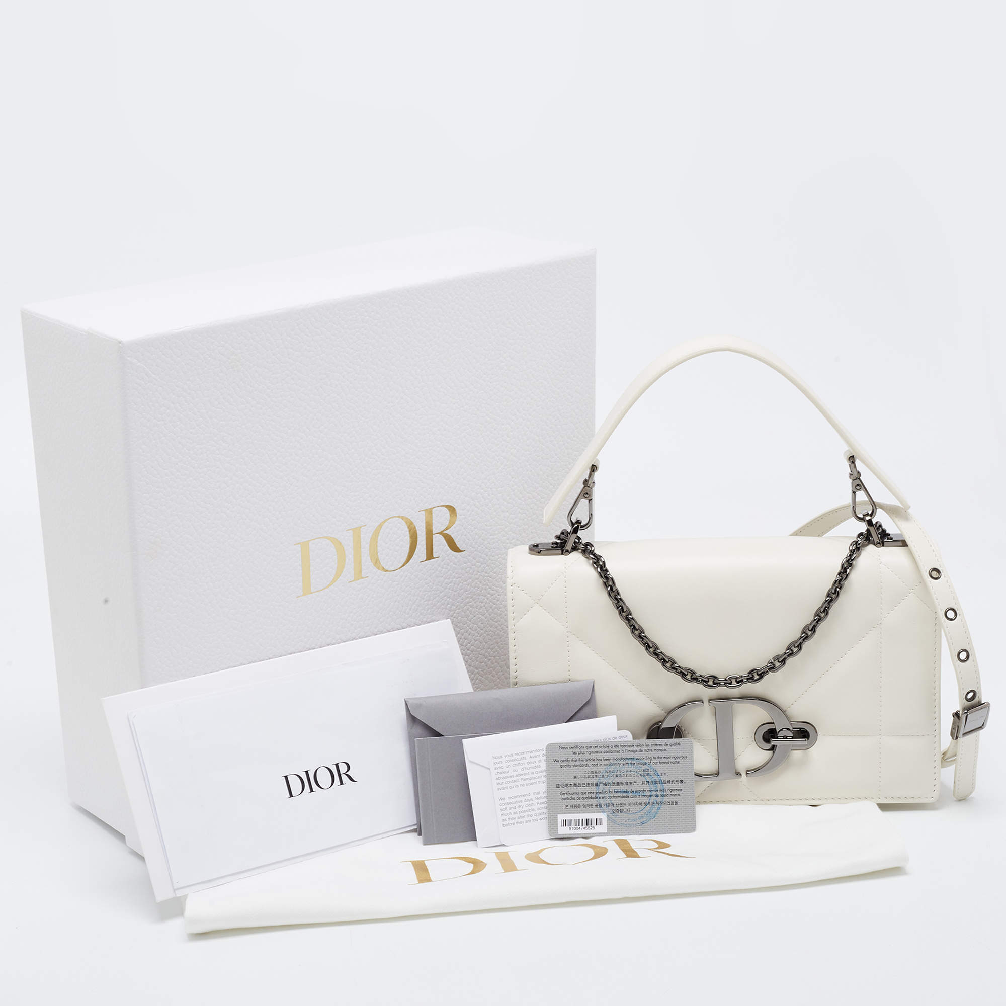 Dior Wavy-Effect 30 Montaigne Bag With Chain White – newlookbag