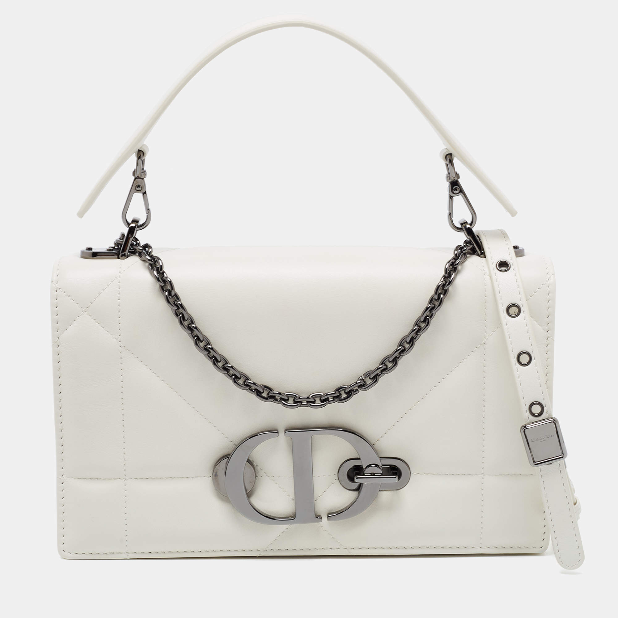 Dior Off White Leather 30 Montaigne Chain Top Handle Bag Dior | The ...