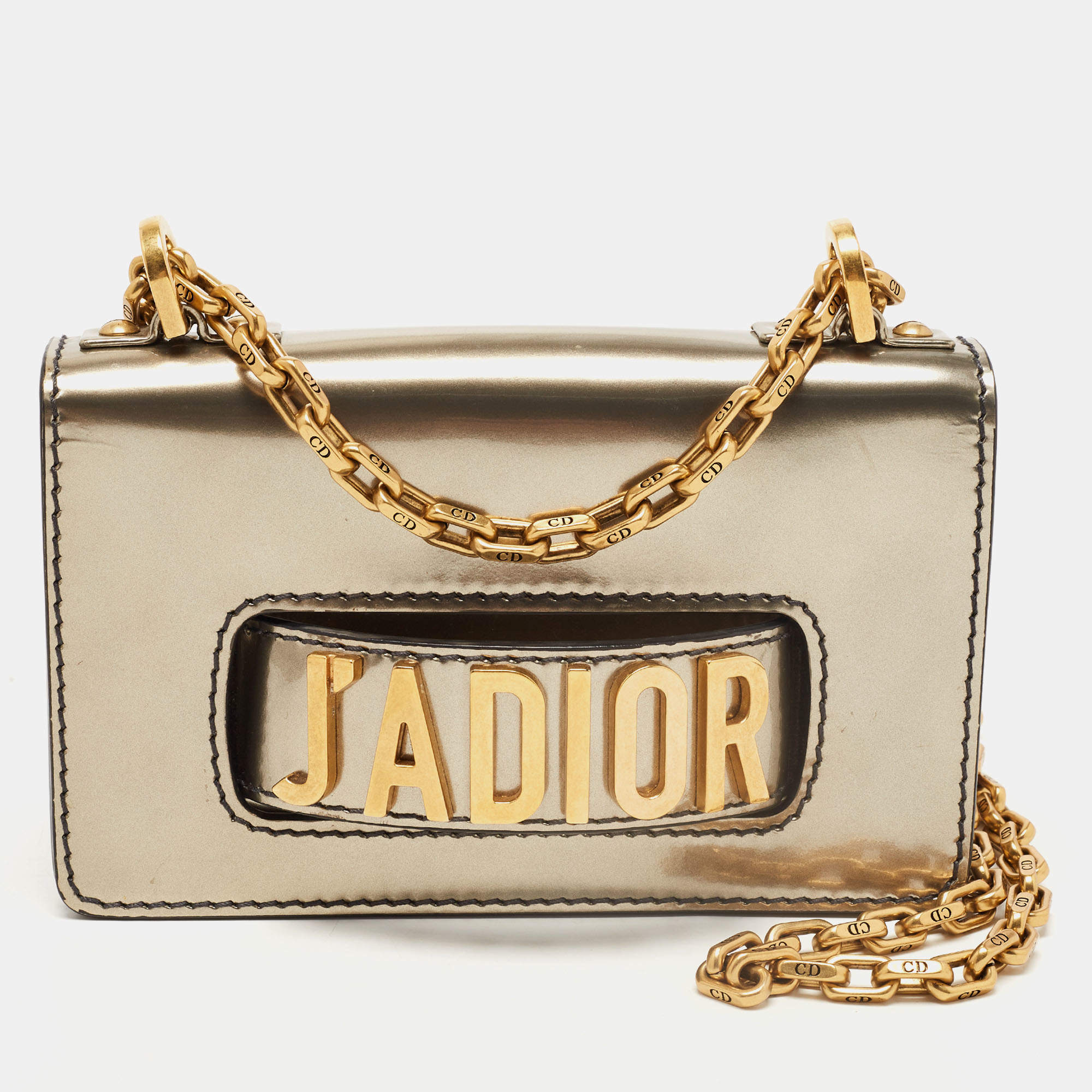 Dior Gun Metal Patent Leather Mini J'Adior Shoulder Bag Dior The